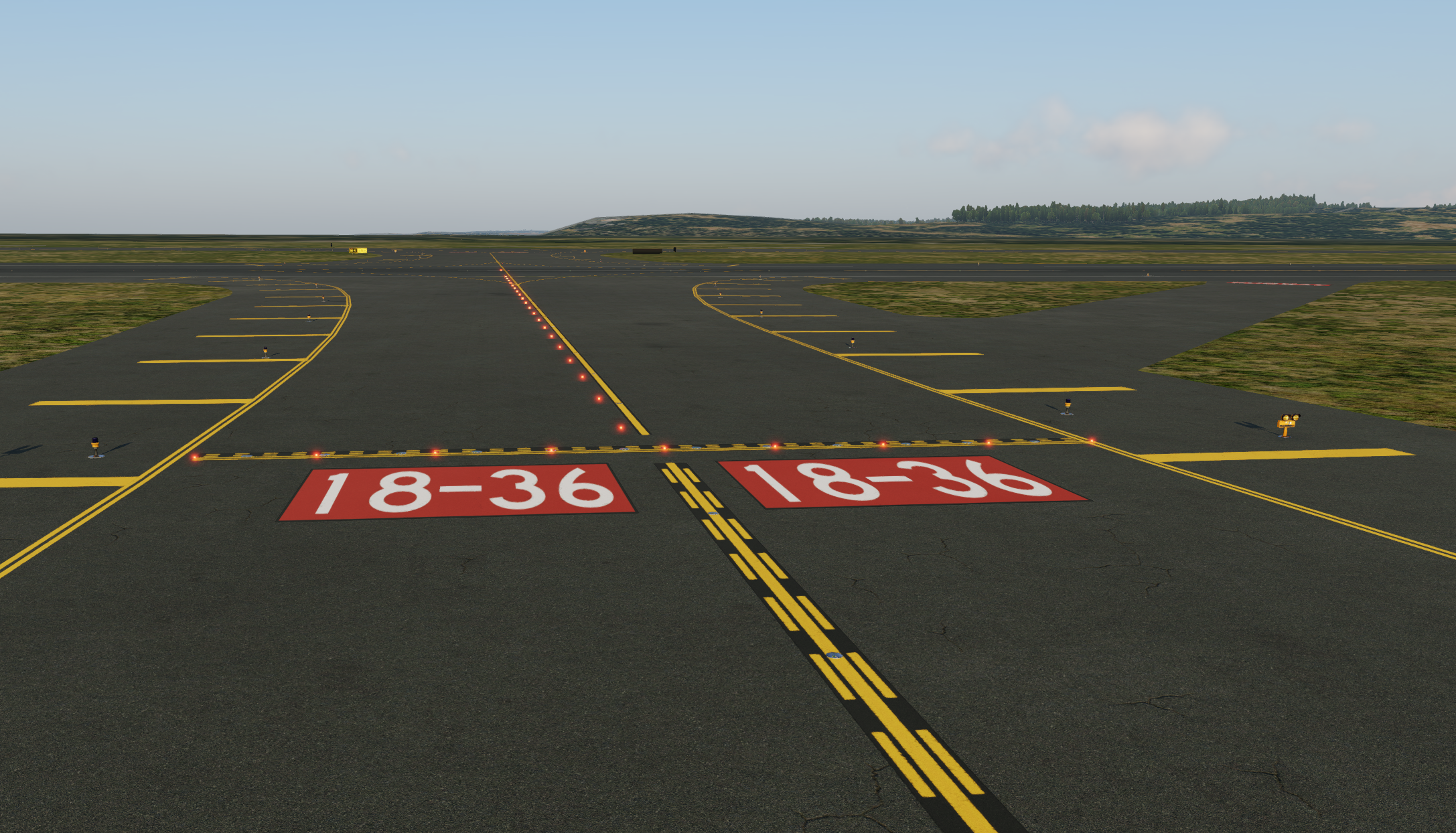 Runway Entrance Lights REL lights in the sim
