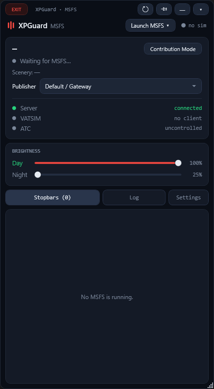 XPGuard MSFS Main Window
